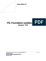 Exam dumps for ITIL Foundation (syllabus 2011) exam EX0-117