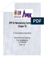 EPP 331 Manufacturing Technology II (Chapter 19)