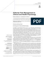 Editorial: Pain Management in Clinical and Health Psychology