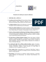 Historia de La Música - Parámetro de Estudio - Examen de Suficiencia