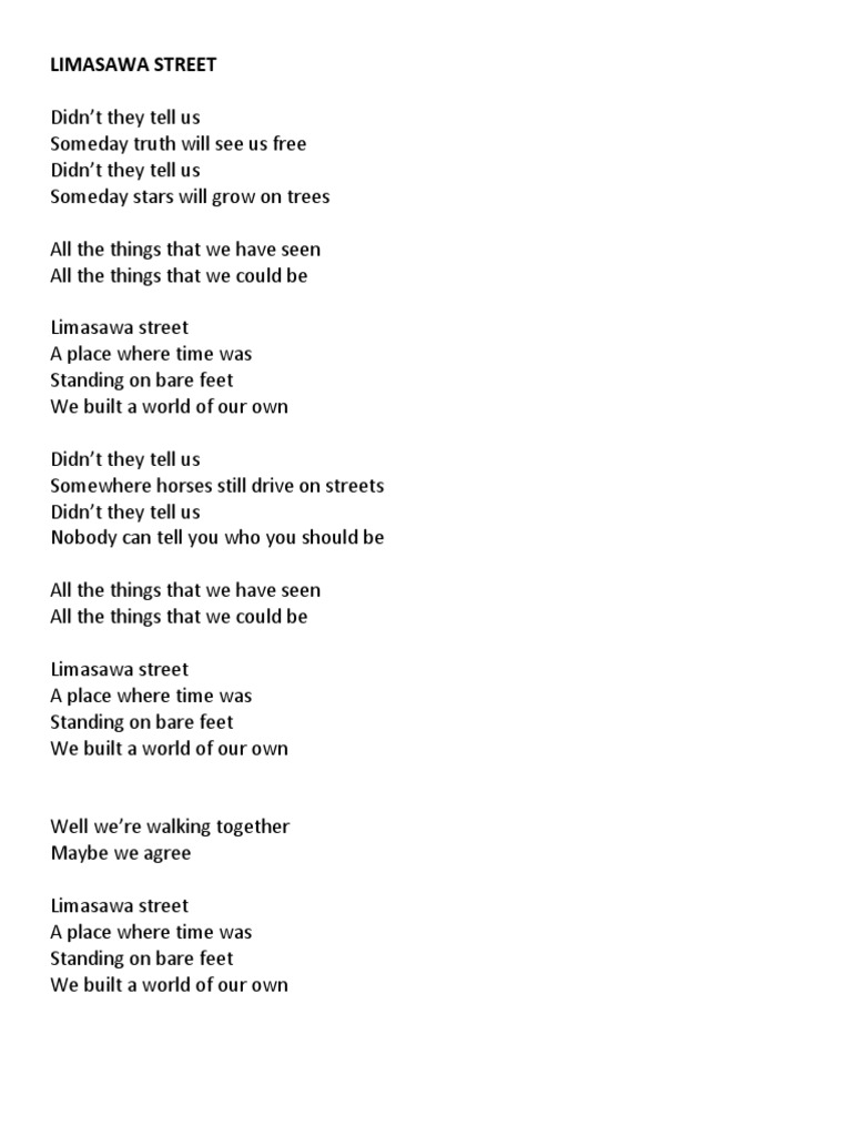 BEN BEN Lyrics PDF Song Structure Musical Forms