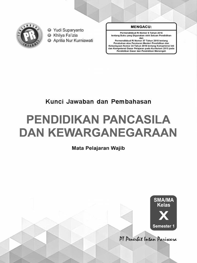 01 Kunci Pr Ppkn 10a Edisi 2019