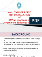 Selection of Resco For Installation of SPV On Roof Tops of Government Buildings in Delhi
