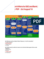 Daily Current Affairs For SSC and Bank - Free PDF - 3rd August'19