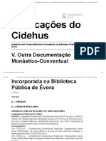 Publicações Do Cidehus: V. Outra Documentação Monástico Conventual