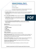 Investment Products - Part 1: Chapter 10: Equity Markets - Part 1