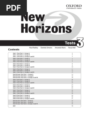 New Horizons 3 Unit Tests With Answer Key