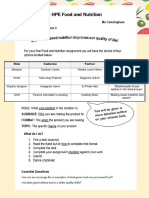 food and nutrition assignment