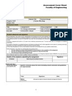 Assessment Cover Sheet Faculty of Engineering: Student Statement and Signature