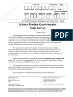 1999 8th Grade Science Teacher Questionnaire