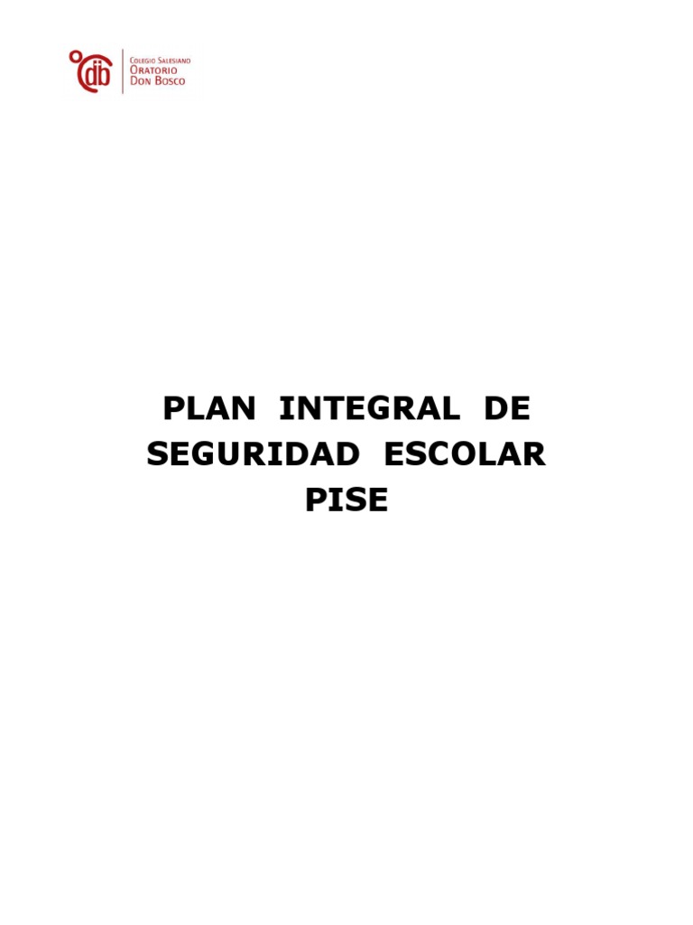 Plan Integral de Seguridad Escolar PISE Final | PDF | Planificación ...
