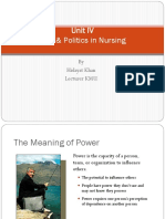 Unit IV Power & Politics in Nursing