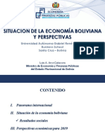 Situación de La Economía Boliviana y Perspectivas