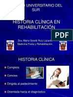 Historia Clinica en Rehabilitacion