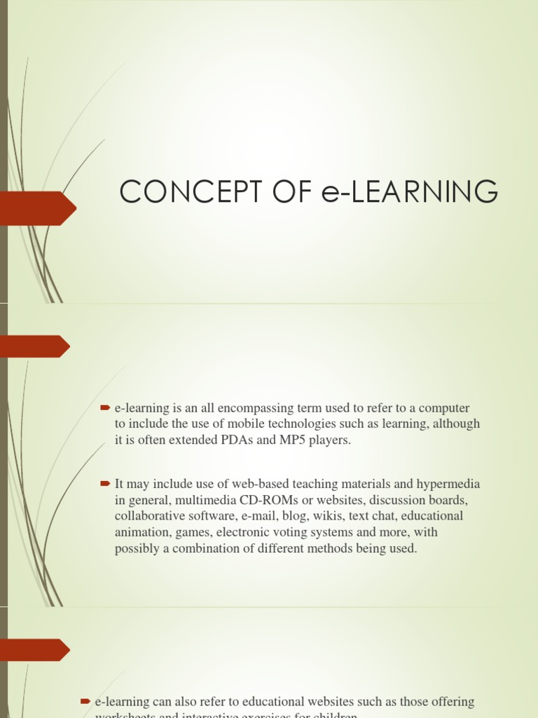 Concept of ELearning PDF
