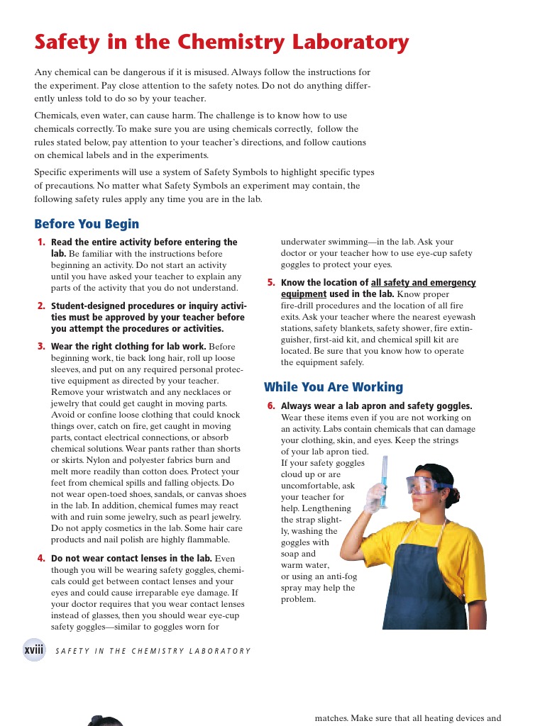 Lab Safety Pdf Laboratories Contact Lens