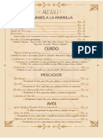 Menú parrilla y platos tradicionales