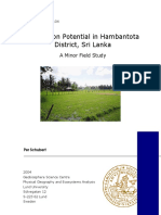 Cultivation Potential in Hambantota District, Sri Lanka: A Minor Field Study