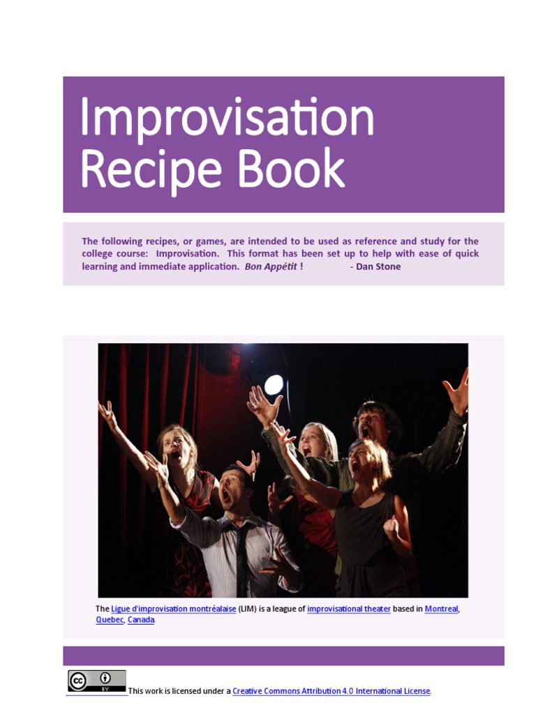 Improv Recipe Book for Students | PDF | Improvisational Theatre ...