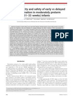 Immunogenicity and Safety of Early Vs Delayed BCG Vaccination in Moderately Preterm (31 - 33 Weeks) Infants