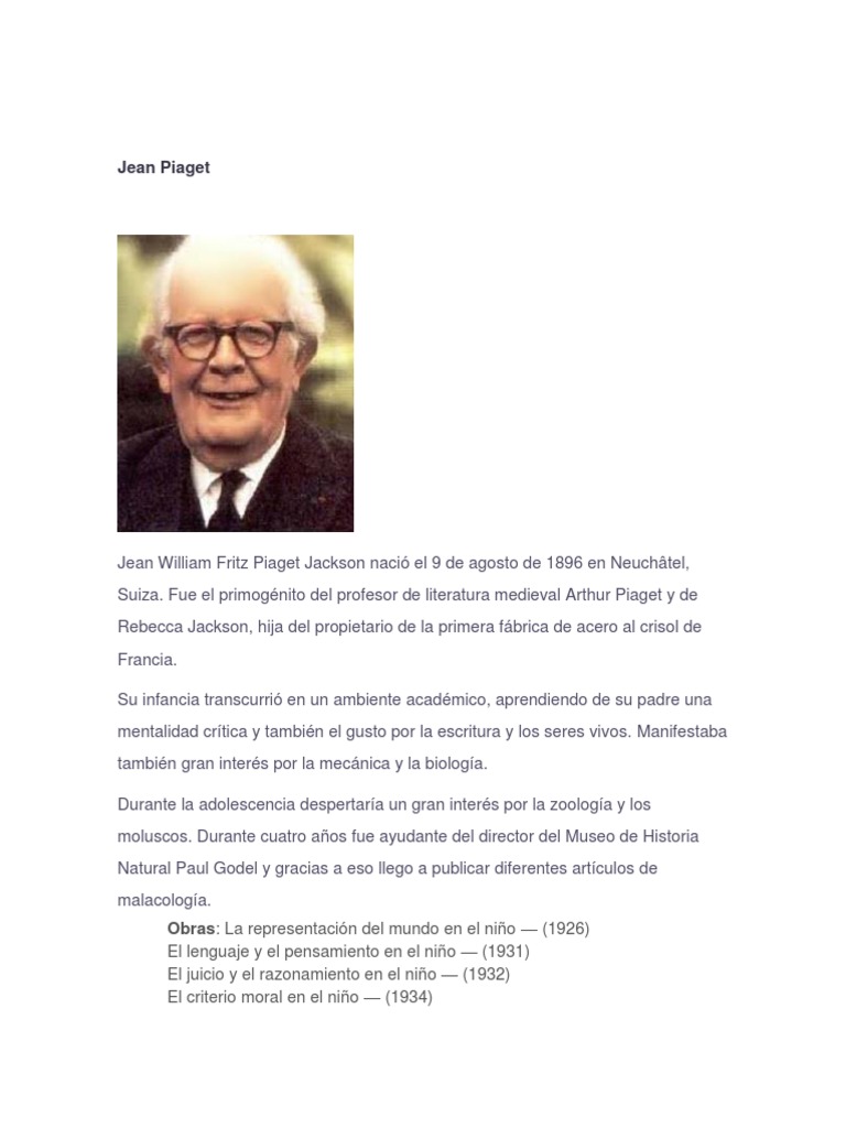 Jean Piaget Biografia