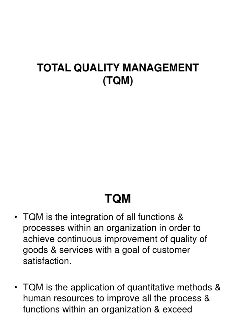 Total Quality Management | PDF | Production And Manufacturing | Economies