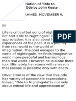 Critical Analysis of Ode To Nightangle