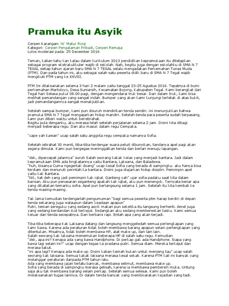 Karangan Pramuka Blog Materi Pramuka