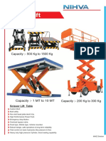 Scissor Lift: Capacity:-500 KG To 1500 KG