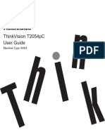 Thinkvision T2054Pc User Guide: Machine Type: 60 G1