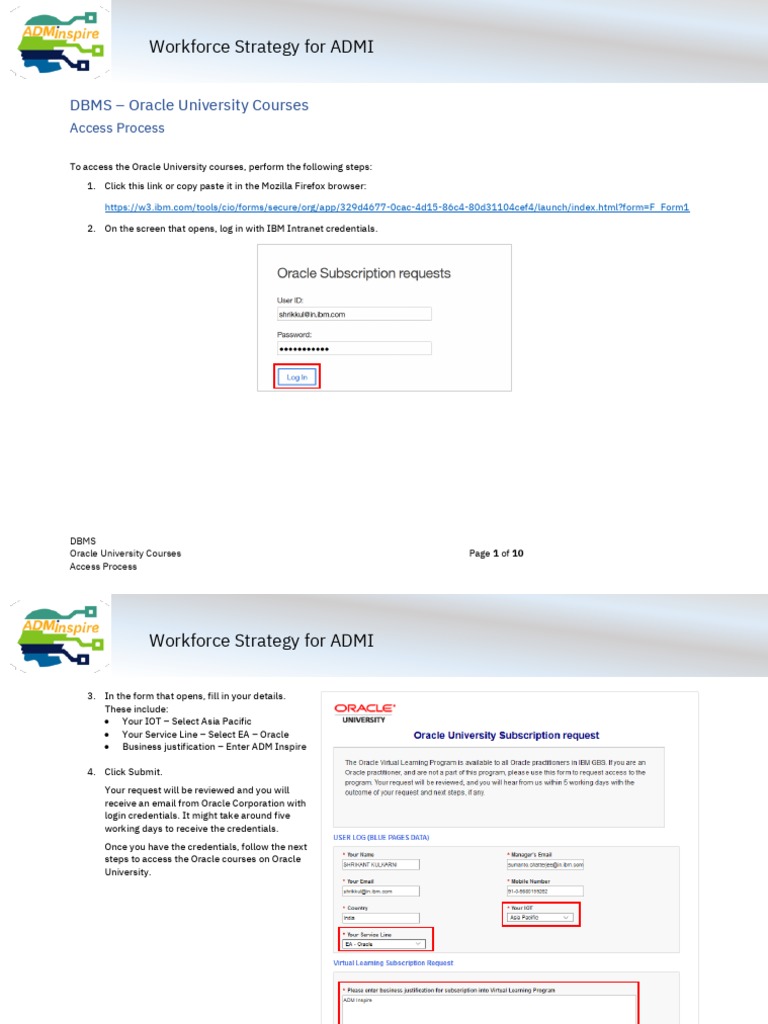 Workforce Strategy For ADMI: DBMS Oracle University Courses PDF