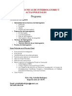 Programa Taller Tec. Interrogatorio y Actas Policiales Acad. Simon Bolivar
