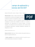 Objeto, Campo de Aplicación y Definiciones Del SG-SST