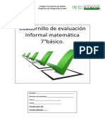 Cuadernillo de evaluación Informal matemática 7° basico