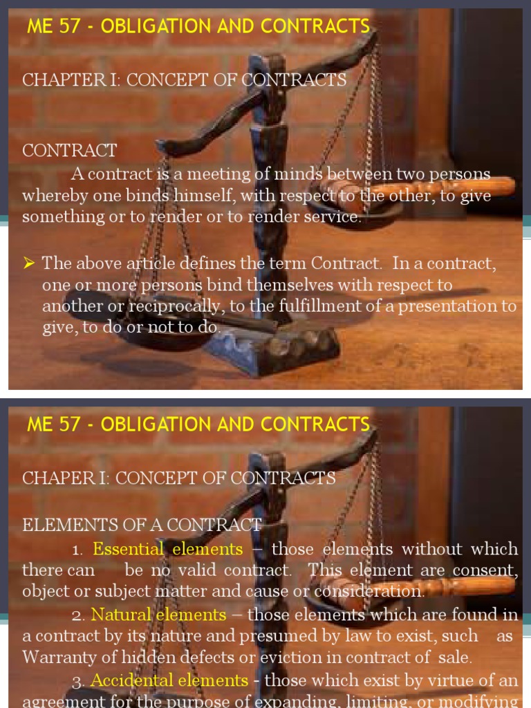 Understanding Contracts: Key Concepts and Elements | PDF | Offer And ...