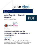 Asian Journal of Scientific Research: Assessment of Conventional Air Conditioner System by Measurement in Tropical Region