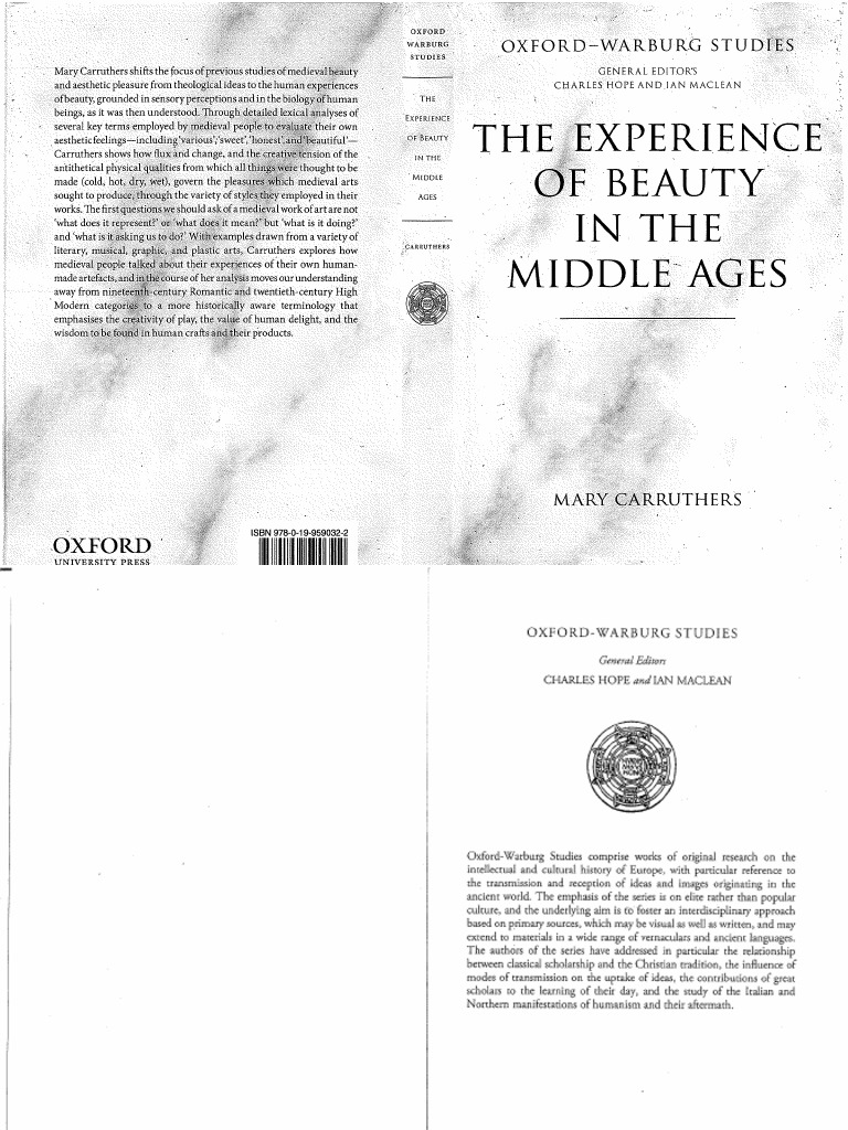 The Experience Of Beauty In The Middle Ages