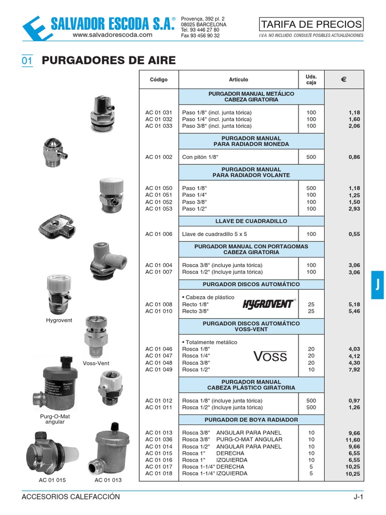 PURGADOR AUTOMÁTICO DISCOS 1/2 VOSS-VENT