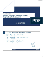 AULA 07_Regra Da Cadeia, Implicita e Reta Tangente