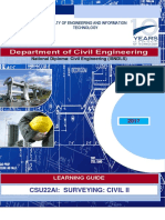 Department of Civil Engineering: Csu22Ai: Surveying: Civil Ii