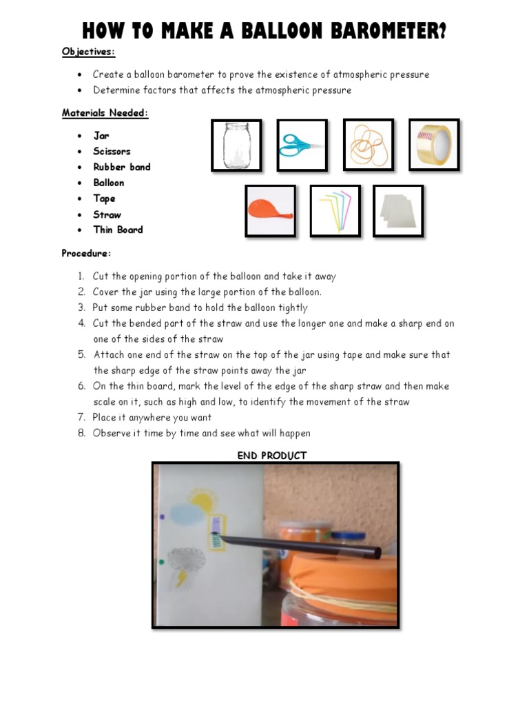 How To Make A Balloon Barometer? Objectives PDF