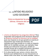 EL SENTIDO RELIGIOSO. Cap. 10 Cómo Se Despiertan Las Preguntas Últimas. Itinerario Del Sentido Religioso