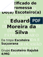 Certificado de Promessa Da Tropa ESCOTEIRA