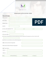 Admission Application Form