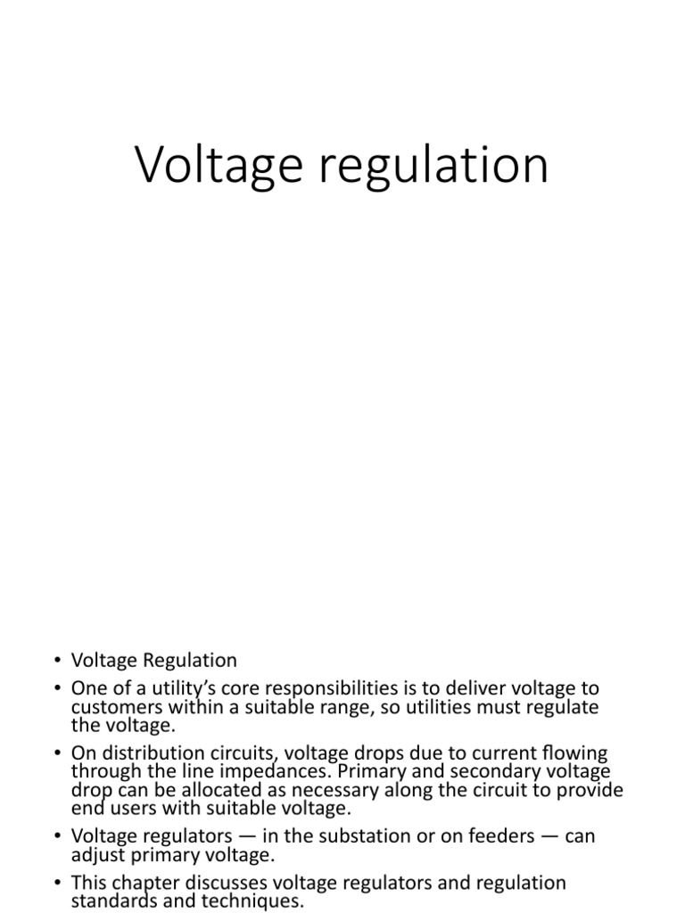 Voltage Regulation in Distribution Systems | PDF | Electric Power ...