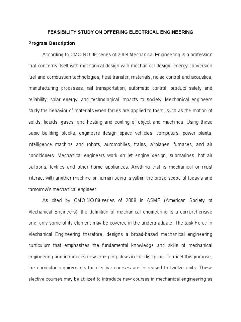 Fresh Look at Feasibility Study On Offering Electrical Engineering Pdf