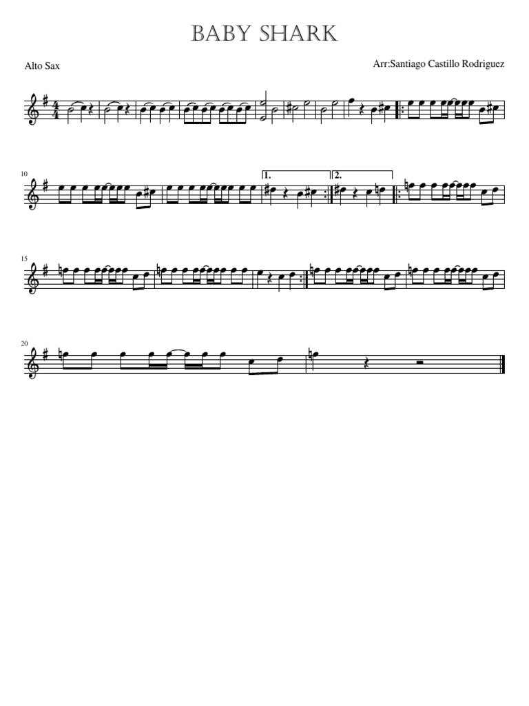 Baby SharkAlto Saxophone PDF PDF