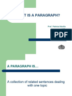 What Is A Paragraph?: Prof. Patricia Murillo USB ID1-101 Oct 2008