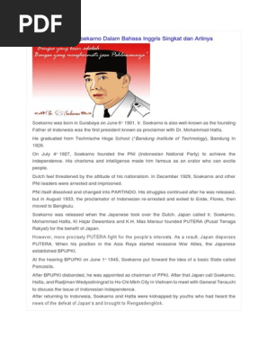 Biographical Recount Ir Soekarno Indonesia Indonesian People