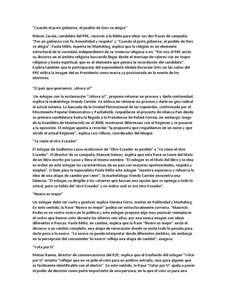 Cuando El Justo Gobierna PDF Elecciones Votación